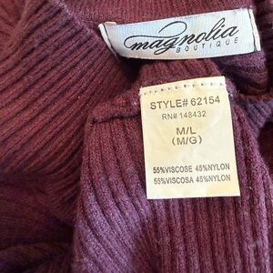 Magnolia Boutique Women's Burgundy Turtleneck Sweater